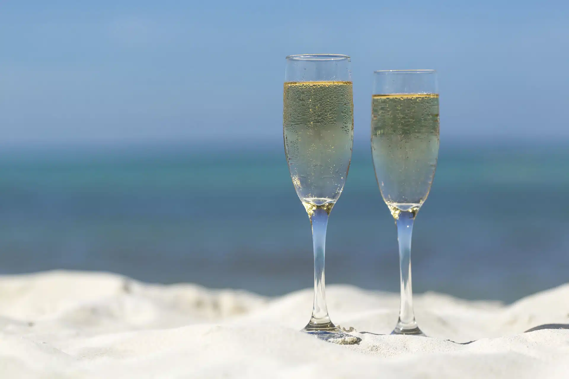 champagne by the beach